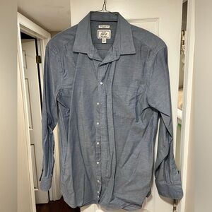 Jos A Bank blue dress shirt 1905 slim fit 17.5/36 stretch non iron